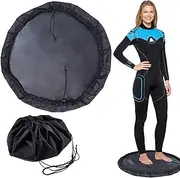 Wetsuit Changing Mat, Black Waterproof Surf Change Mats Portable Swimming Changing Mat Accessories for Water Sports Surfing Dive Storage Clothing and Carry Ons(M Size)