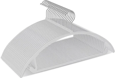TIMMY Plastic Hangers 50 Pack No Shoulder Bump Suit Hangers Non Slip Space Savin