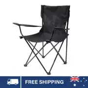 Basic Camp Chair Foldable Camping Chair Outdoor Backyard Camping Accessory Black