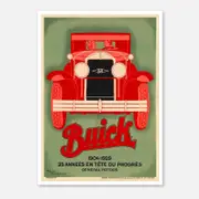Galrie René Vincent 1929 Buick Vintage Poster -Classic Automotive Advertising Art Print, Poster Only, A2 42 x 60cm (16 x 24inch)