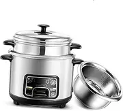 Rice Cooker - Rice Cooker With Steamer Basket, Home Intelligent Insulation Rice Cooker, Multifunction Stainless Steel Inner Pot Rice Cooker, With Spoon Steamer And Measuring Cup,3L