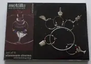 Prodyne Metalla Solid Pewter Set Of 6 Stemware Charms With Holding Ring 2002