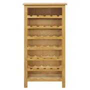 Freestanding Wine Rack Drinks Cabinet Solid Oak Wood Storage Organiser Holder