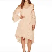 TALULAH Love Light Midi Dress - Peach - Size M - BNWT Brand New - RRP $350