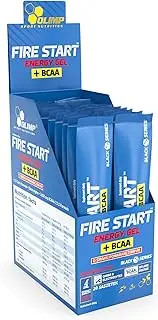 Olimp Fire Start Energy Gel with BCAA 20 x 36g Green Apple Flavour – Advanced Carbohydrate and Amino Acid Formula for Sustained Energy and Endurance – 36g Convenient Gel Packets – 20 Pack for Runners, Cyclists & Endurance Athletes