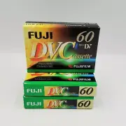 3x FUJIFILM Mini DV Cassette SP:60 / LP 90 DVM60CME E NEW + SEALED