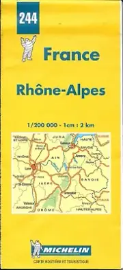 Michelin Map of Rhone-Alpes, Michelin Map #244, 1996 Edition