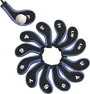 Iron Covers for Golf Clubs,12X Letter Print Driver Head Covers | Protective Guard All Weather Conditions with Number Alphabet Design for Driver Fairway