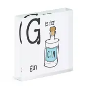 Letter G Is For Gin Acrylic Photo Block Frame Funny Tonic Alphabet