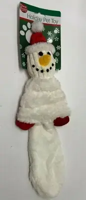 Duke's Holiday Snowman Crinkly Squeeky Plush Dog Puppy Toy