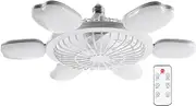 Screw in Light Bulb Fan, Dimmable Ceiling Lights with Remote, Reusable Cooling Supplies, Air Circulator for Living Room, Bedroom, Garage