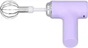 Electric Egg Beater, Cordless Hand Mixer Handheld Whisk Interchangeable Mixing Whisk for Cream Salad Dressing Butter Jam (Violet)