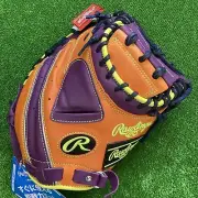 Rawlings catcher Mitt GR3FHTC2AF Rubberball HYPER TECH COLOR SYNC ORG/PPL