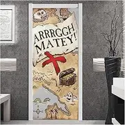 Door Stickers Rock Hip Hop Door Sticker Hippie Graffiti Wallpaper Retro Style Mural 3D Self-Adhesive Teens Bedroom Decor Poster for Doors(B,95x215cm)