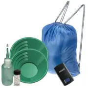 12" Green Gold Pan Panning Kit, Sniffer Vial, DigiWeigh Pocket Scale