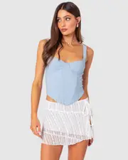 EDIKTED Womens Jazmine Cupped Corset LIGHT-BLUE