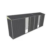 Build-a-Shed 0.8 x 5.2 x 2m Skillion Shed with Dual Single Sliding Side Doors - Grey