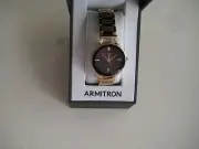 Armitron 75/5334gp Black Dial/Gold Tone Bracelet Women's Watch $59.99