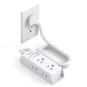 Cruise Essentials - Flat Plug Power Strip, 5 ft Ultra Flat Extension Cord