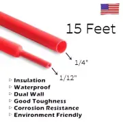 15ft 1/4" Heat Shrink Tubing Waterproof Marine Grade 3:1 Electrical Wire Sleeve