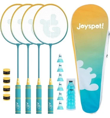 Badminton Rackets Set of 4 for Outdoor Backyard Game, Rackets, Shuttlecocks, NIB