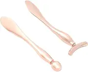 FOMIYES 2pcs Eye Massage Stick Cream Padded Eye Mask Ice Eye Mask Face Massager Kit Eyes Brow Gel Self Heating for Sleeping Silk LED Face Under Eye Patches Steam Eye Silk Eye Mask Golden