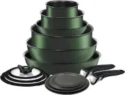 T-fal Ingenio Nonstick Cookware Set 14 Piece Induction Stackable, Detachable ...