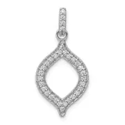 14k White Gold 1/4ct. Real Diamond Fancy Pendant