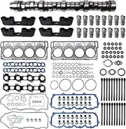 Camshaft and Lifters Kit with Full Head Gasket Set (18mm) Bolts Fit for 6.0 Powerstroke Diesel, for 2003-2010 Ford F250 F350 F450 F550 E350 E450 Super Duty 6.0L