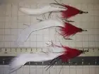 BARRY'S PIKE FLY white and red 3/0 3 each 5 inches long. Magnum Pike fly