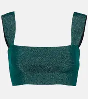 [Victoria Beckham] Victoria Beckham Metallic knit bra top AU 16 green