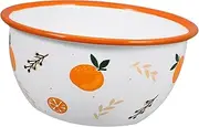 MUCKLILY Enamel Bowl Vintage Enamelware Food Storage Basin Household Soup Rice Bowl Safe for Kitchen Use for Serving Fruits Dishes Retro Design