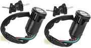 2pcs Motorcycle Ignition Switch Motorized Bicycle Parts Motor Bike Mini Motorcycles Quad Ignition Switch with Key Razor Scooter Switch Ignition Key Switch Part Plastic Black ULTECHNOVO
