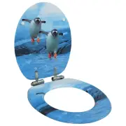 WC Toilet Seat with Soft Close Lids Bathroom Seating WC Seat MDF Multi vidaXL