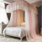 Bed Canopy Mosquito Net for 2m/6.6ft Bed,Height Adjustable U Track Luxury Bed Curtain,Bed Canopy for Girls Room (Color : Style 3,Size : 200x210x200cm)