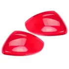 2x Gloss Red Door Side Wing Mirror Cover Cap Fit For Peugeot 208 2008 RF