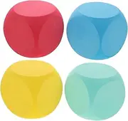 Vaguelly 4pcs Blank Dice for DIY Crafts Lightweight Drawing Blocks for Parties Rounded Corner Design for and Fun