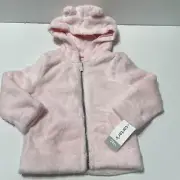 Carter's Girls Baby &Toddler Warm Ears Design Fur/Plush Hooded Jacket Pink 24-M
