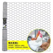 Galvanized Poultry Net - 48in X 100 FT Fencing | Chicken Wire 1" Hole SIMBASTEEL