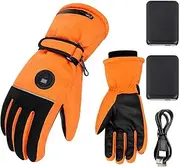 Heated Motorcycle Gloves - Snow Running Gloves | Reflective Waterproof Windproof Touch Screen Rechargeable Heated Running for Climbing Motorcycling Riding