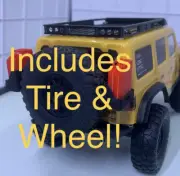 Spare Tire With Spare Mount With Snorkel & Gas Cans SCX24 Jeep JLU Rock Crawler