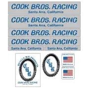 Cook Bros. BLUE decal set - Old school bmx