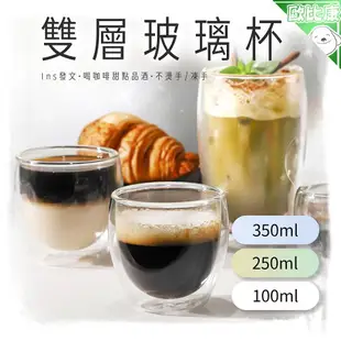 【悠閒下午茶】雙層透明玻璃杯 耐熱玻璃杯 隔熱咖啡杯 防燙茶杯 透明水杯 馬克杯 隔熱玻璃杯 蛋型雙層杯