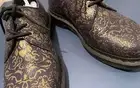 Dr. Martens Pascal Purple Gold Cristal Baroque Shoes 8US Womens New in Box