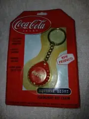 Coca Cola Squeeze Light Flashlight Keychains in Packaging Coke Bottle Top