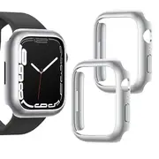 For Apple iWatch 8 /7 45mm Clear Gel Shockproof Protective Case Cover (Silver)