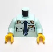 Lego - Minifigure Torso - Light Blue, Tie, Pockets, Pilot