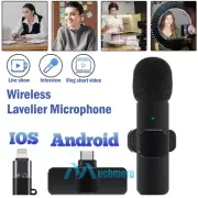 Wireless Lavalier Microphone Mini Mic Audio Video Recording For Android iPhone