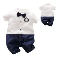 在飛比找PChome24h購物優惠-【Mesenfants】短袖連身衣 造型包屁衣 嬰兒服 童裝