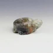NATIVE AMERICAN ZUNI PICASSO MARBLE TURTLE FETISH BY LELAND BOONE & DAPHNE QUAM